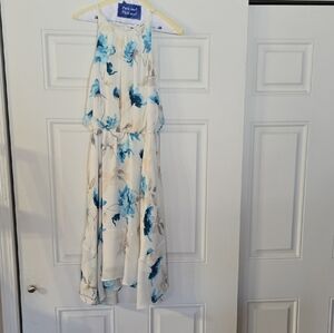 White House Black Market Blue and White Floral Summer Dress